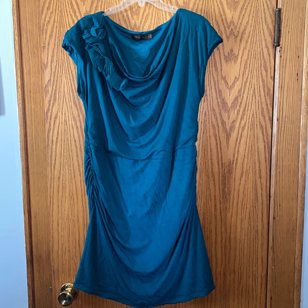Emerald green Limited XL stretchy ruched dress